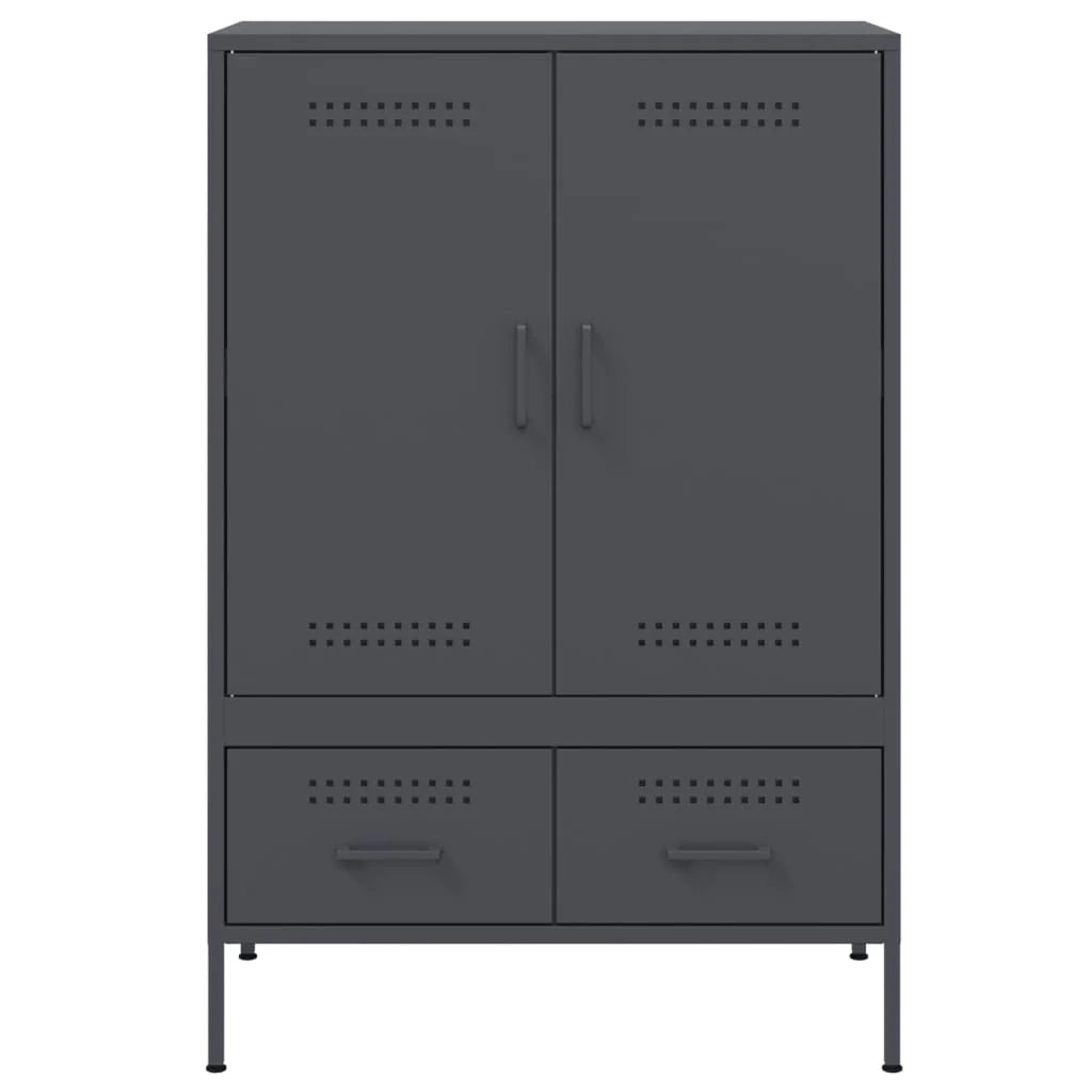 Buffet credenza cassettiera mobiletto mobile contenitore organizer cucina soggiorno salotto alto 68 x 39 x 101,5 cm acciaio antracite 02_0032207