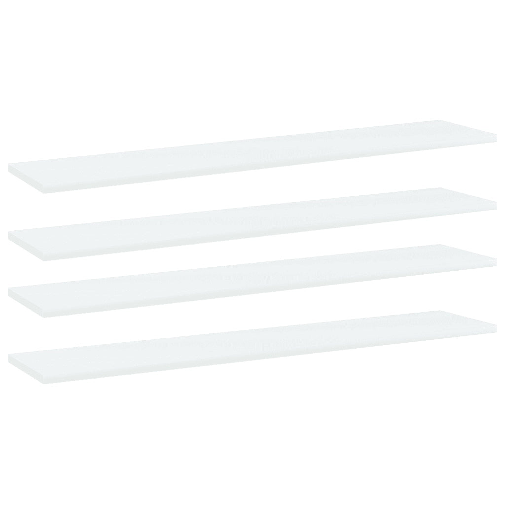 Ripiani per Libreria 4pz Bianchi 100x20x1,5cm Legno Multistrato 805378
