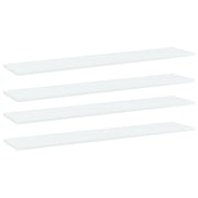 Ripiani per Libreria 4pz Bianchi 100x20x1,5cm Legno Multistrato 805378