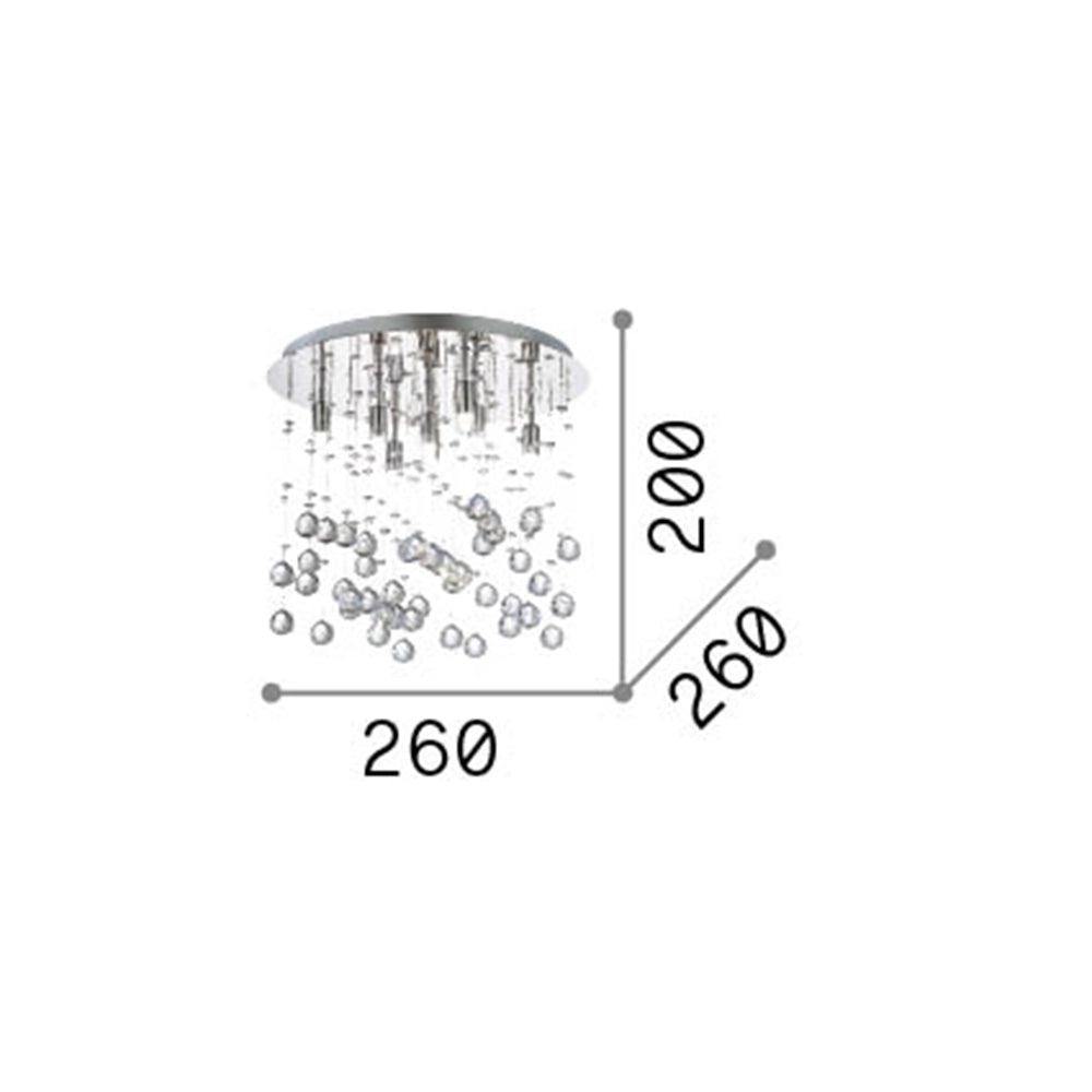 Plafoniera Contemporanea Moonlight Metallo-Cristallo Oro 5 Luci G9 3W 3000K