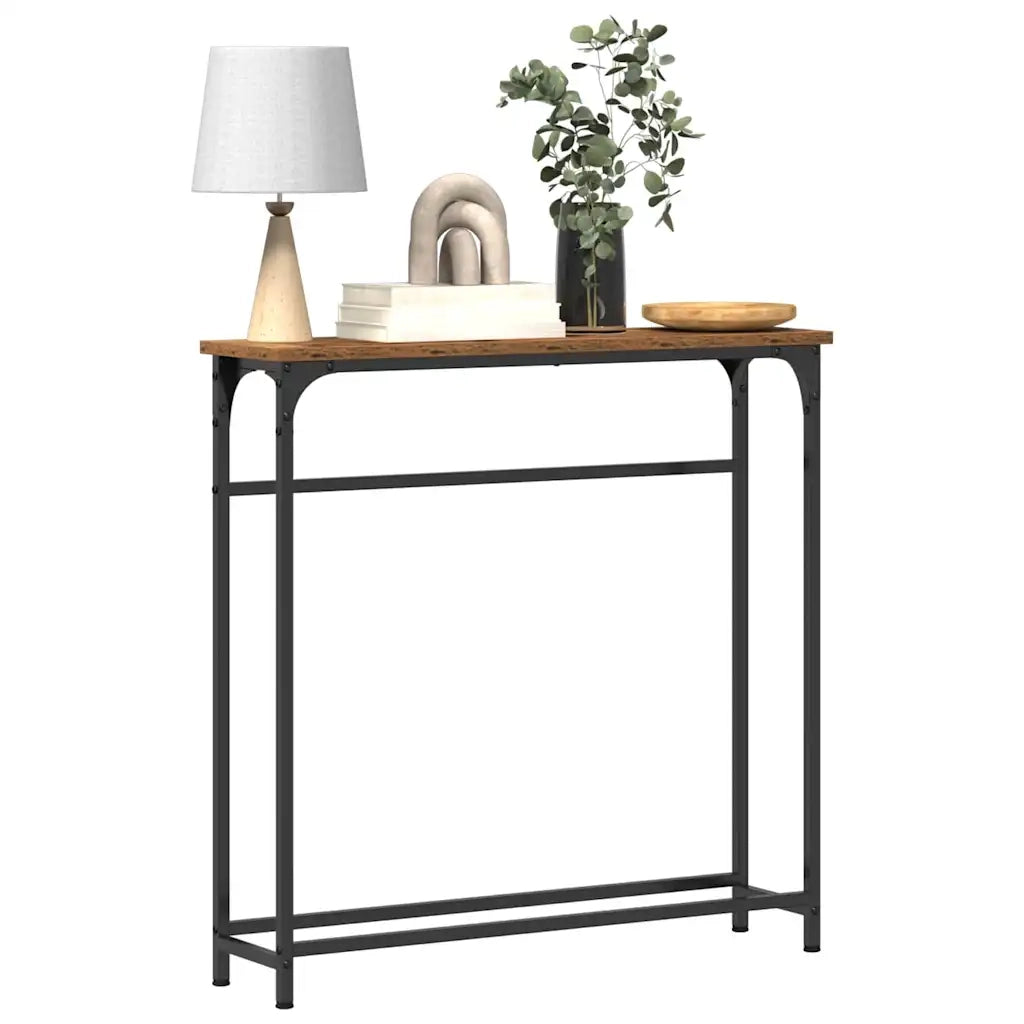 Table console Bois ancien 75 x 19,5 x 75 cm Bois d'ingénierie