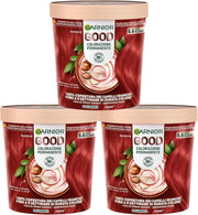 SET 3 GARNIER GOOD TINTA CAPELLI 6.6 ROSSO MELOGRANO COLORAZIONE PERMANENTE SENZA AMMONIACA 90% NATURALE
