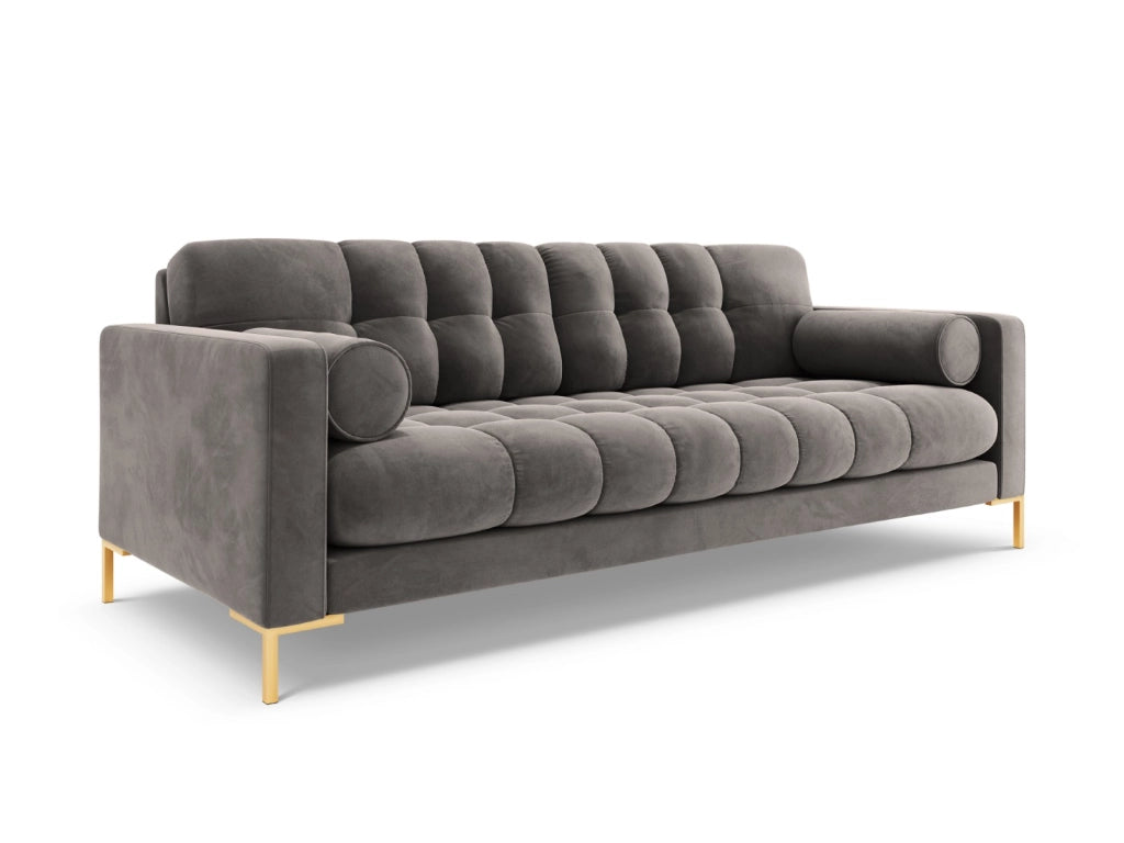 Cosmopolitan Design - Divano "Bali" 4 posti in velluto grigio chiaro 