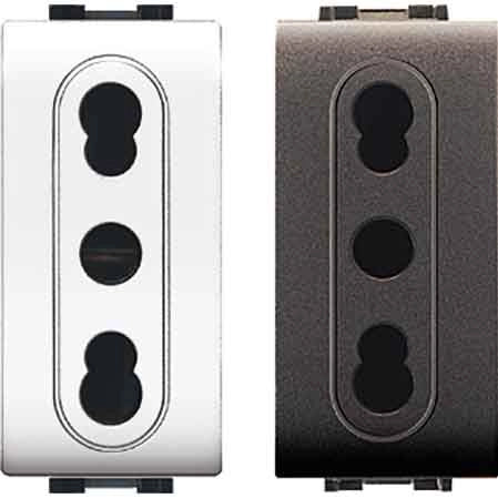 PRESA BIVALENTE 'MYLIFE' 10/16A 250V 2P+T - Bianco - EC ELETTROCANALI