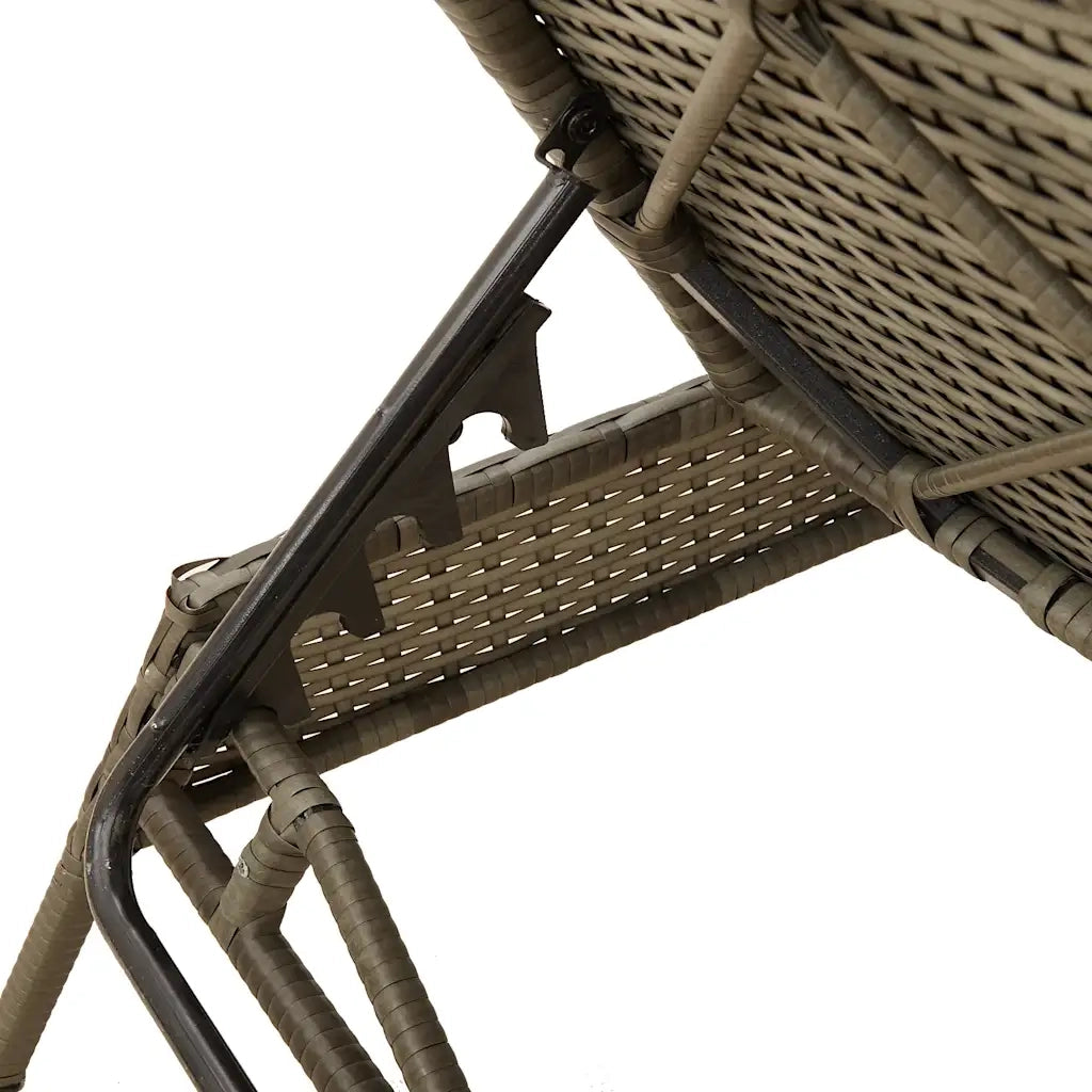 Lettini Prendisole 2 pz con Tavolino Grigio in Polyrattan 4002716