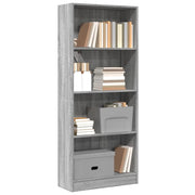 Libreria Grigio Sonoma 60x24x143 cm in Legno Multistrato 857817