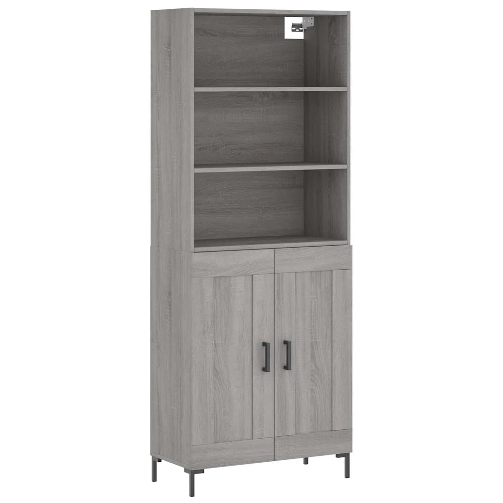 Credenza-Buffet-Armadio da cucina Grigio Sonoma 69,5x34x180 cm in Legno Multistrato 204043