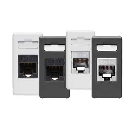 PRESA TELEFONICA RJ45 CAT 5E 'SISTEM' FTP - Nero - GEWISS