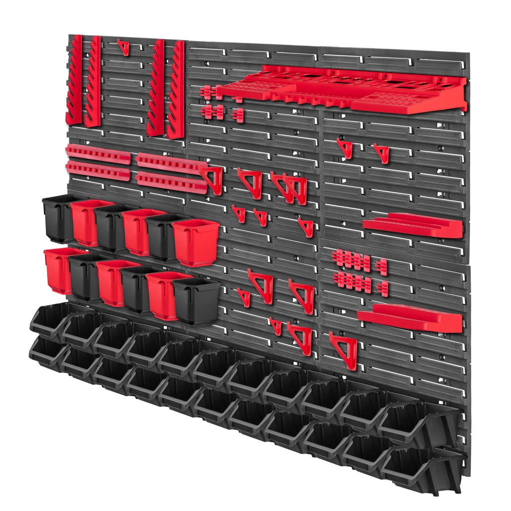 Pannello portautensili da parete KADAX 117x78cm 77El per officina, garage, vassoi e contenitori.