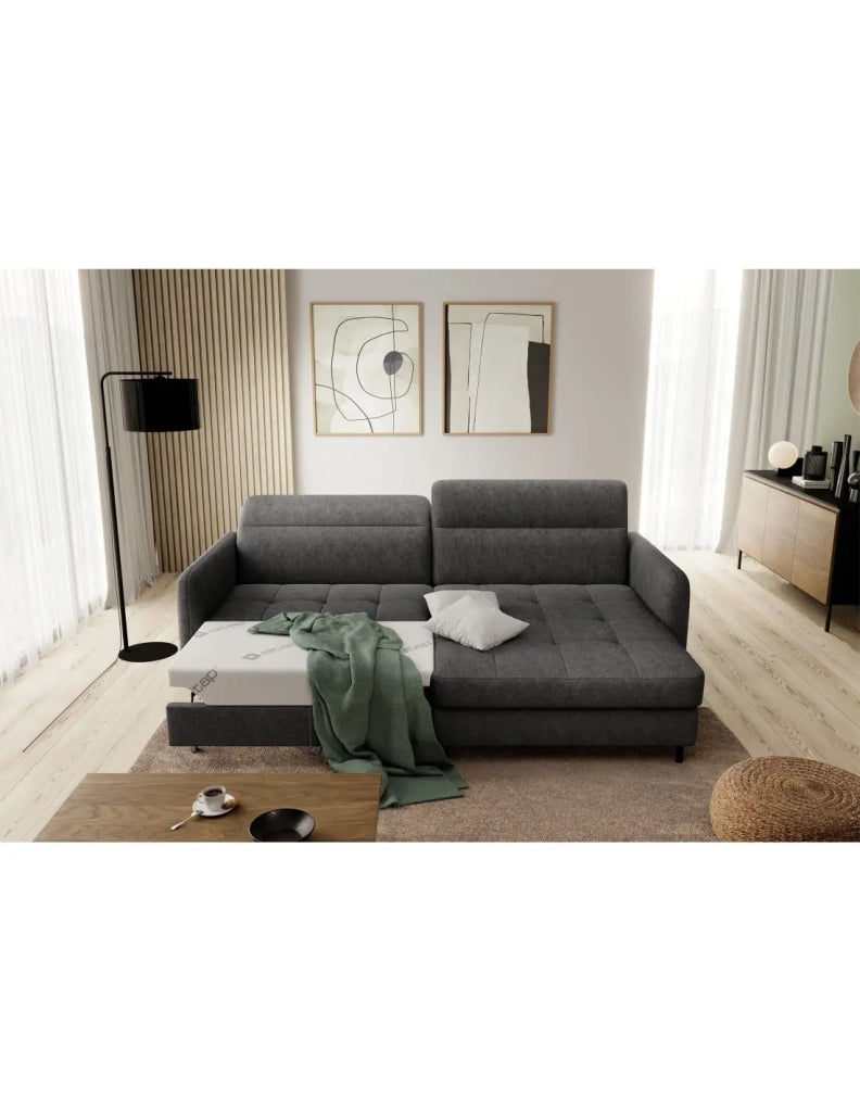 Divano ad angolo collezione GOUMSI colore Grigio scuro melange