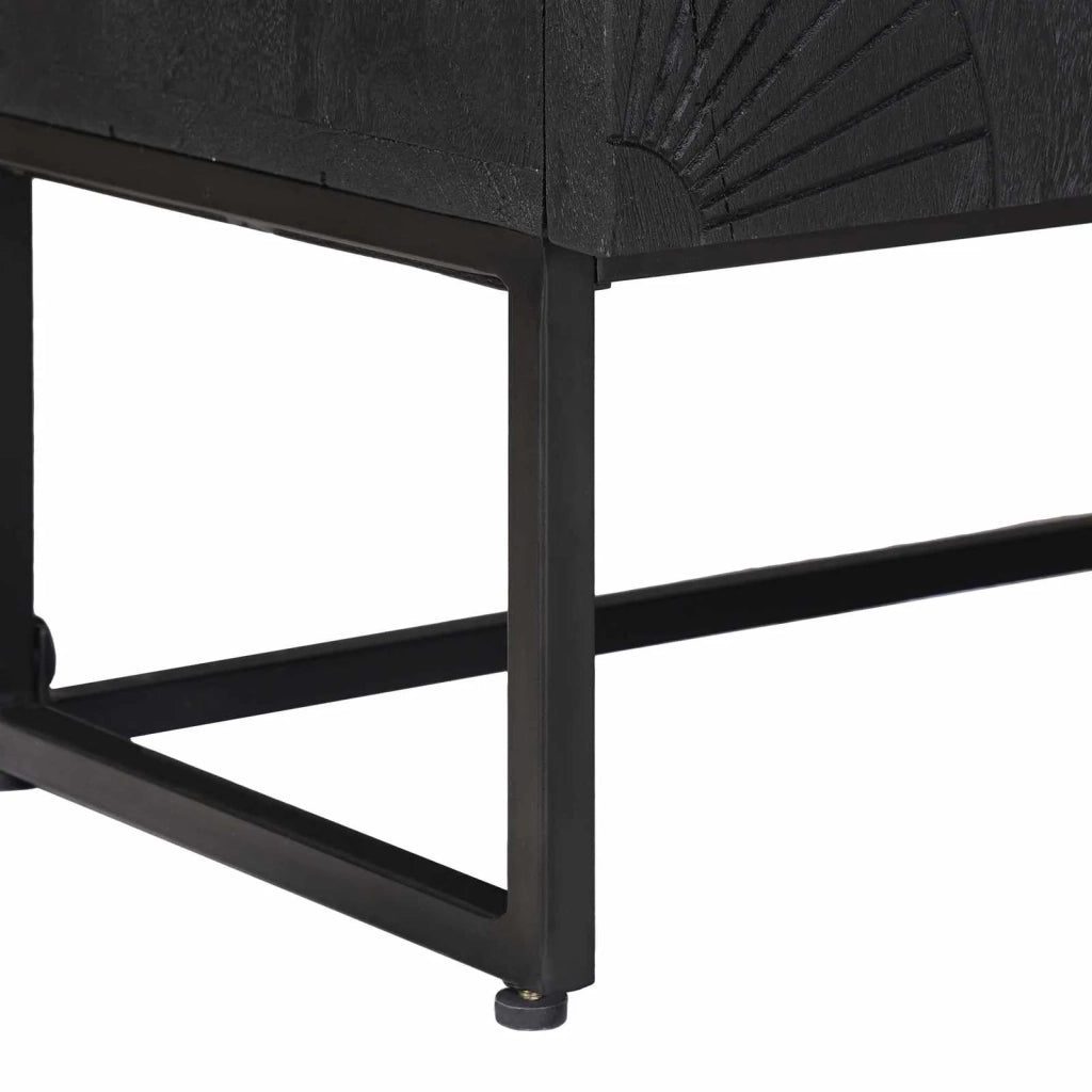 Mobile TV con cassetto con lo scaffale-Credenza per TV Nero 105 x 30 x 54 cm