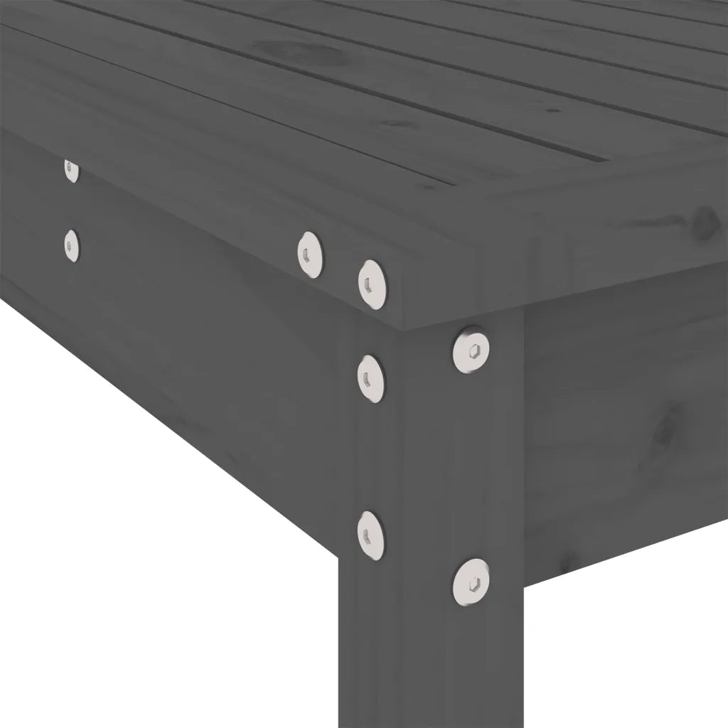 Set Bar da Giardino 3 pz Grigio in Legno Massello di Pino 3157765
