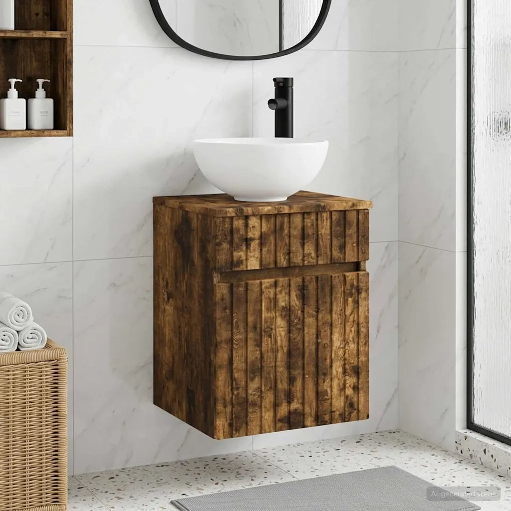 Mobile lavabo da parete Rovere Fumo 39 x 41 x 64,5 cm