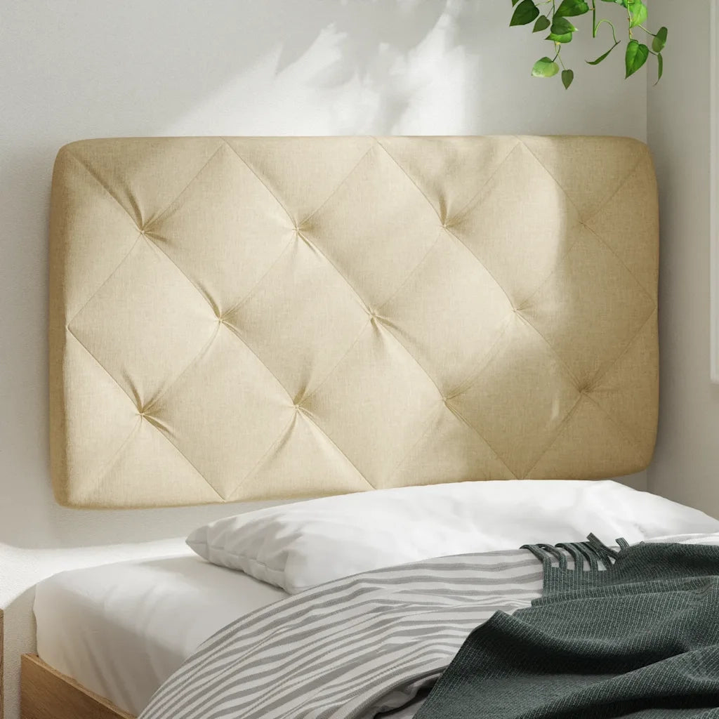 Coussin de tête de lit crème 90 cm tissu