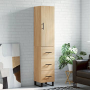 Credenza-Buffet-Armadio da cucina Rovere Sonoma 34,5x34x180 cm in Legno Multistrato 305951