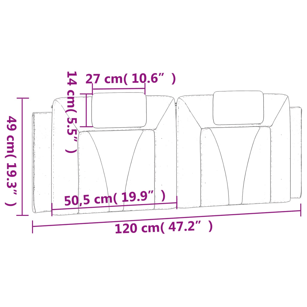 Cuscino Testiera Viana Grigio 120 cm in Similpelle CFW4446913