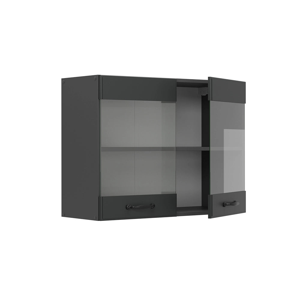 Vicco Mobile da cucina in vetro Antracite casa di campagna 80 cm