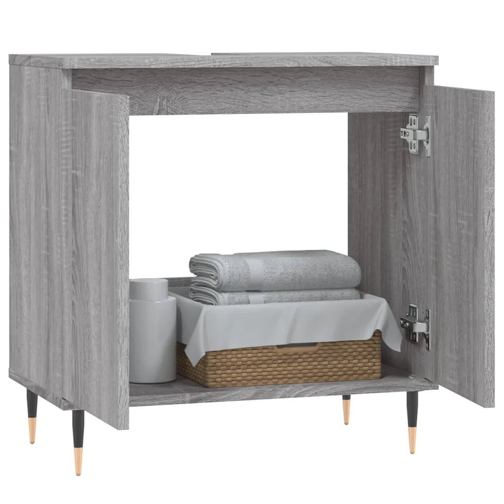 Mobile da Bagno Grigio Sonoma 58x33x60 cm in Legno Multistratocod mxl 80990