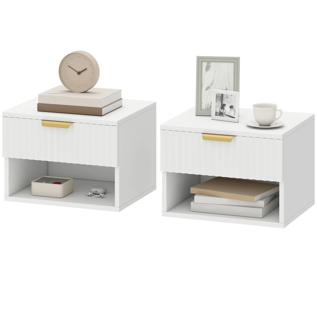 Tavolino da letto sospeso ¨C zephmum ¨C 40x34x29 cm, bianco