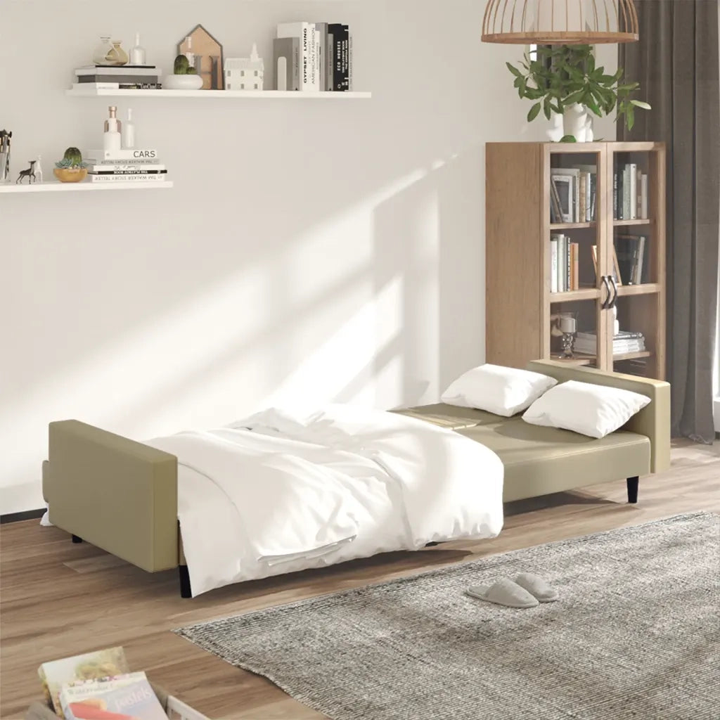 Divano letto | Sof¨¤ letto | Letto singolo a 2 Posti Cappuccino in Similpelle