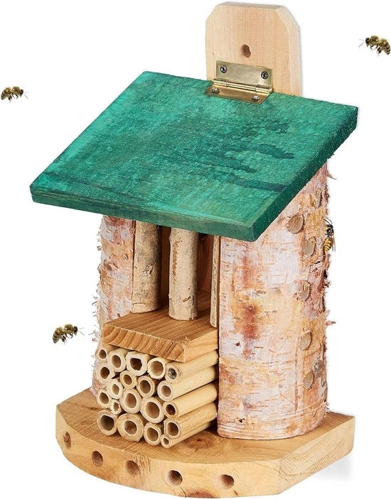 Nido per api selvatiche e vespe - Ospitale per insetti per giardino e balcone - Dimensioni 225x16x85 cm - Verde natura