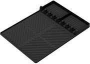 Mat di silicone per griglia, mat di silicone per forno con gancio, mat per grattugiare per esterno e tavolo da cucina in silicone - Nero