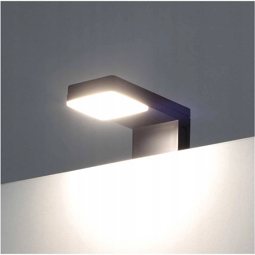 Trade Shop - Lampada Led Per Specchio Da Bagno 3 Watt Moderno Luce Naturale 4000k Nero Argento Ip44 90p - Nero