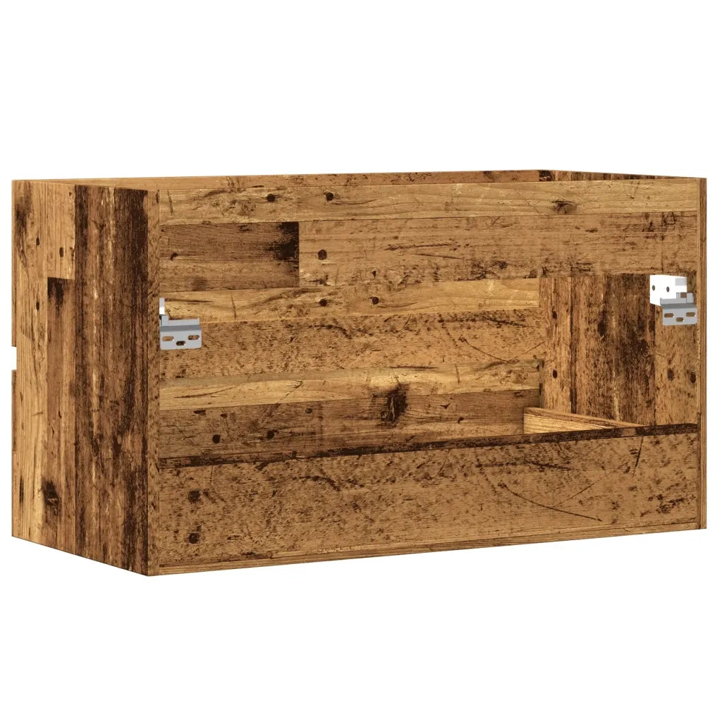 Mobile Pensile da Bagno Legno Antico 80x38,5x45cm in Truciolato