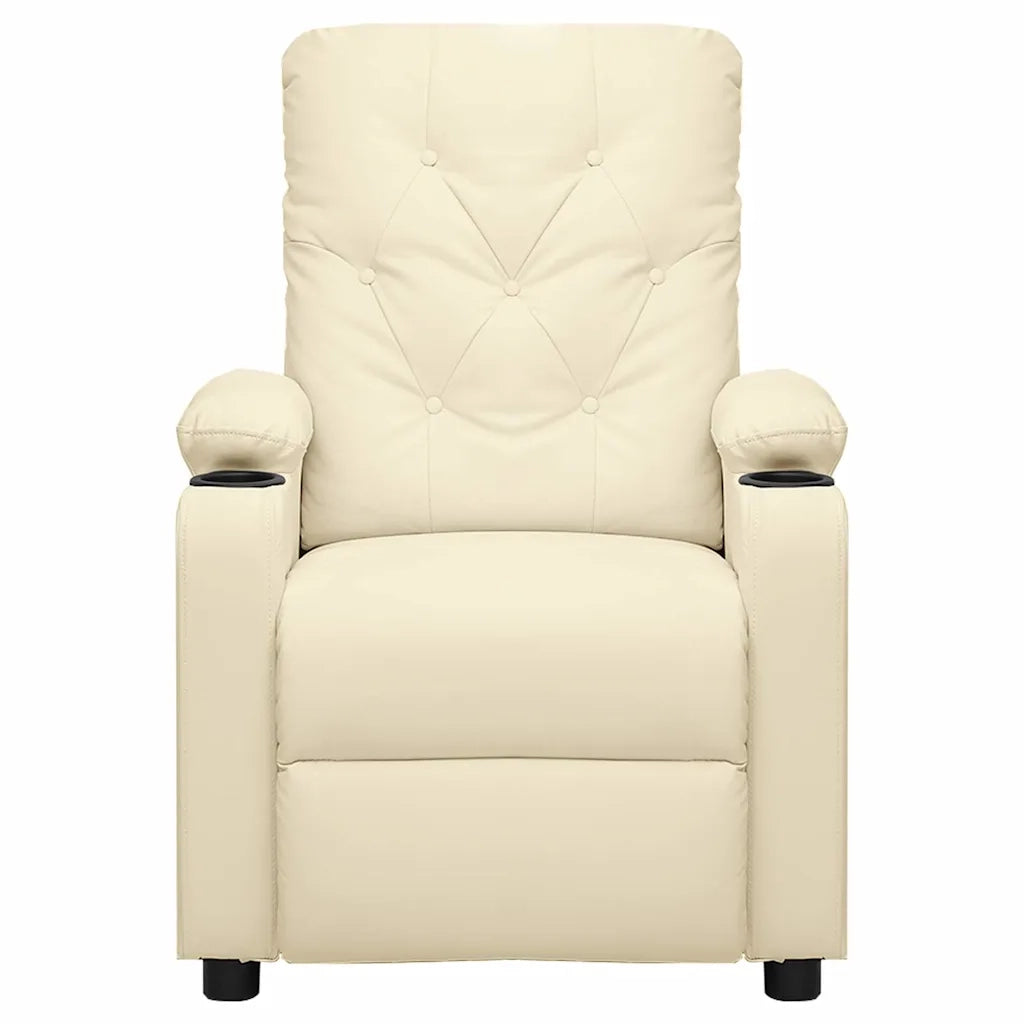 Divano Sedia-Poltrona Reclinabile Elettrica Crema in Similpelle 158653