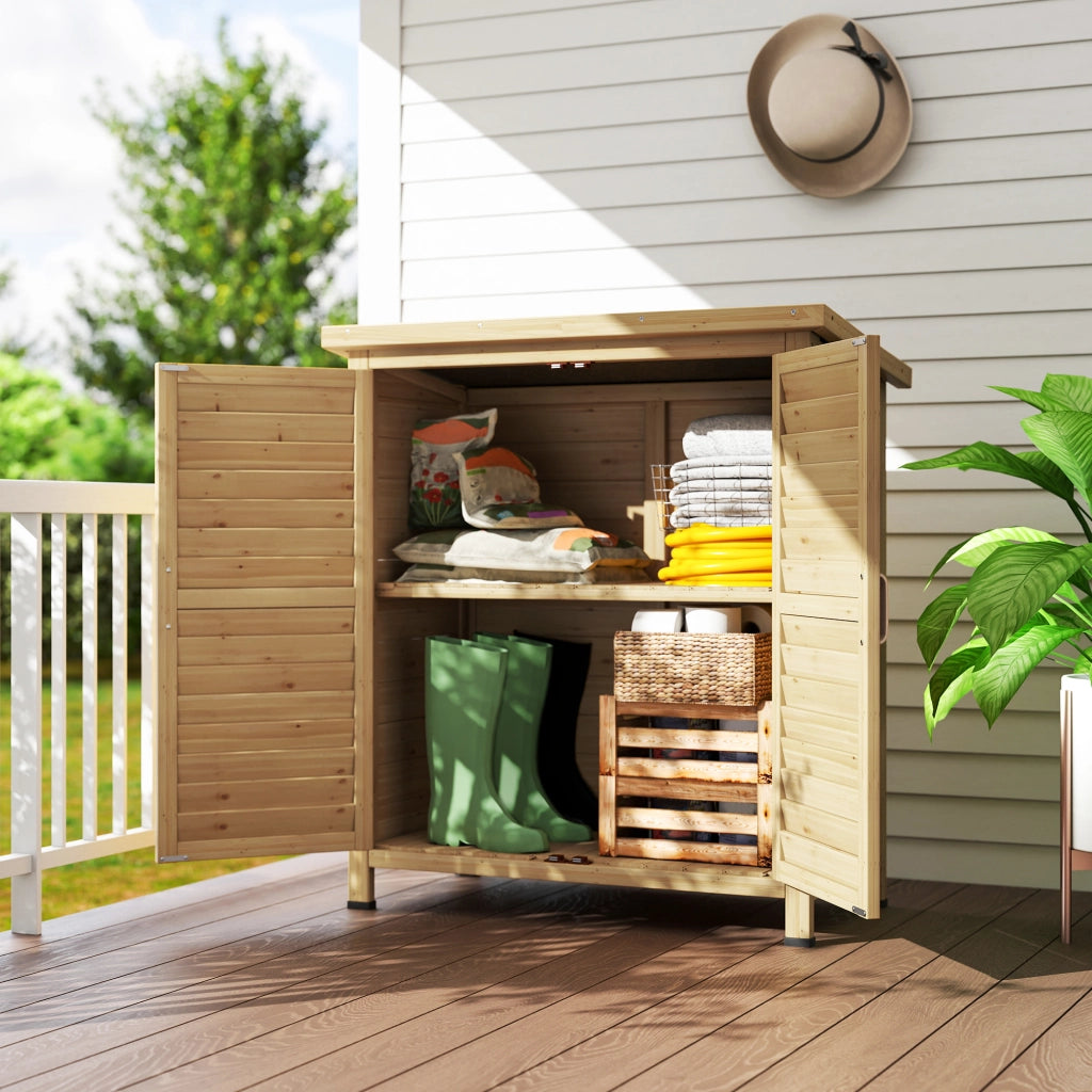 Casetta da Giardino in Legno ¨C zephmum ¨C 87x46,5x96,5 cm 2 Ripiani 2 Porte