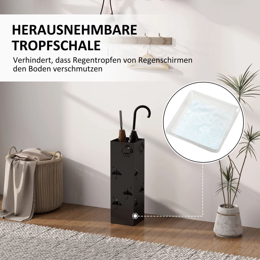 Portaombrelli ¨C Zephmum ¨C 4 Ganci, Metallico, Nero