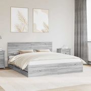 Struttura del letto con cassetto Grigio Sonoma 180 x 200 cm