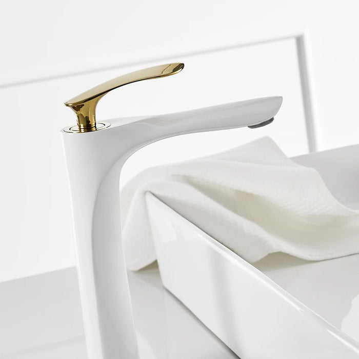 Rubinetto Da Lavabo Rea Orbit White Gold High