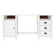Credenza-Buffet-Armadio da cucina Hill Bianca 150x50x74 cm in Legno Massello di Pino