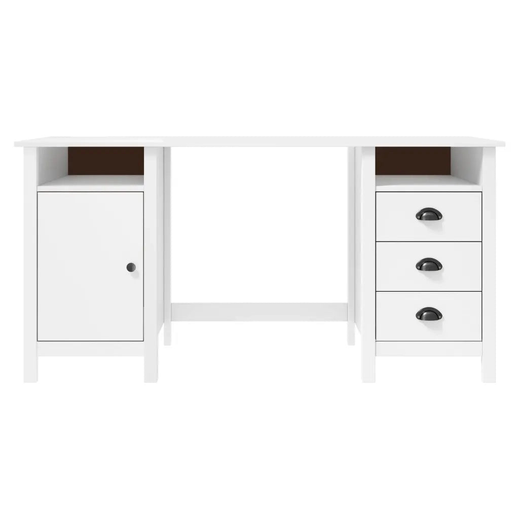 Credenza-Buffet-Armadio da cucina Hill Bianca 150x50x74 cm in Legno Massello di Pino