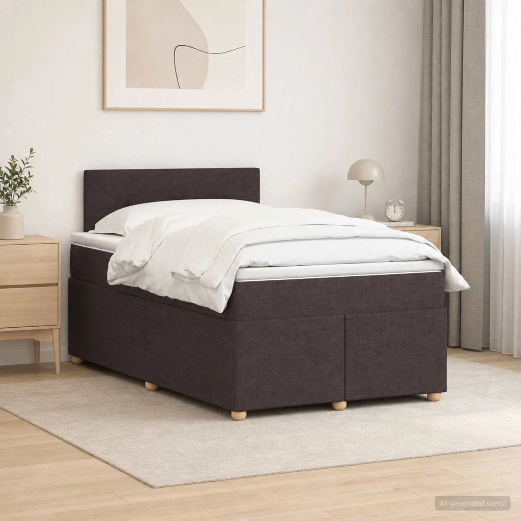 Letto box spring con materasso Marrone Scuro 120 x 200 cm 3452397
