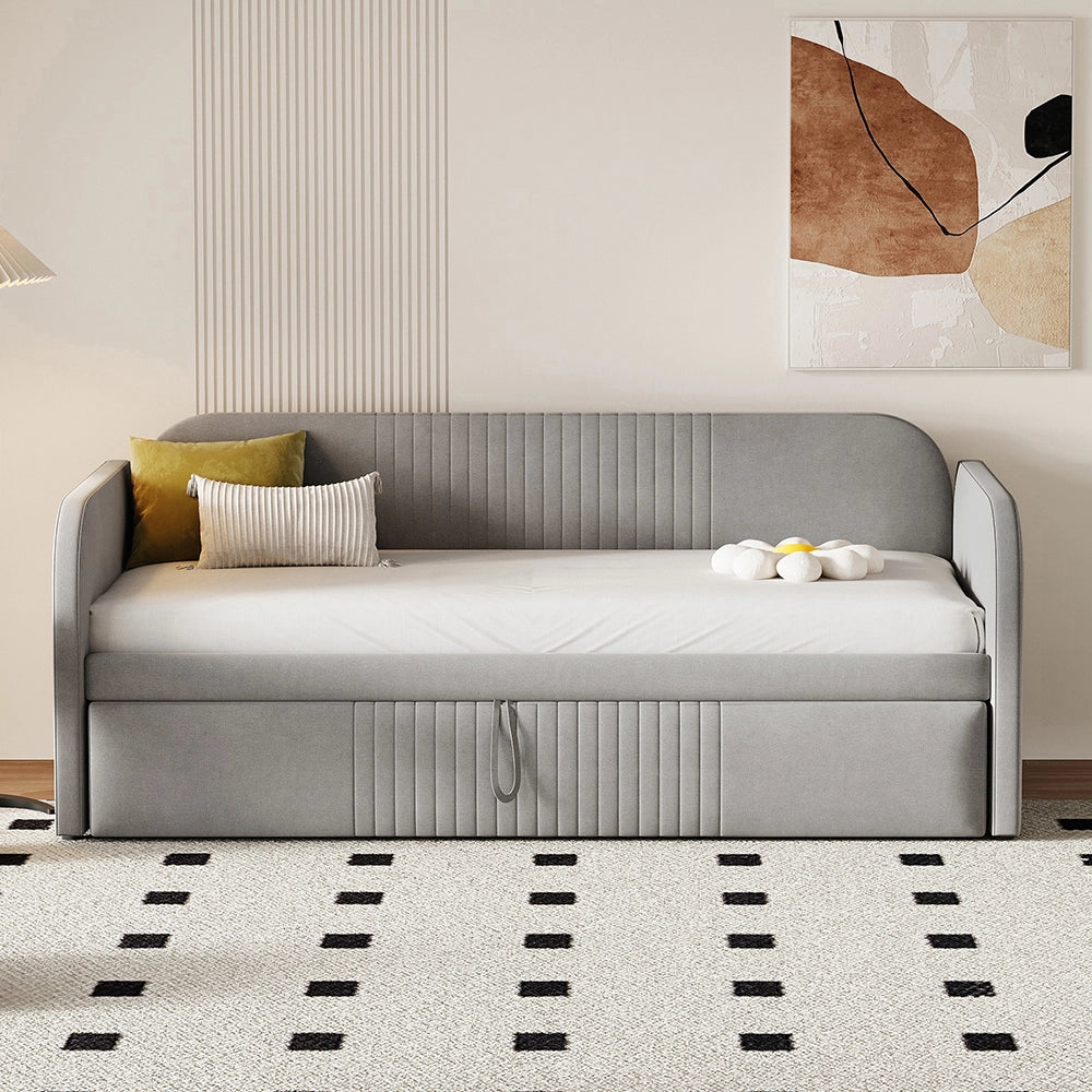 Divano letto estensibile - Xylo - 90/180x190 cm - Grigio chiaro
