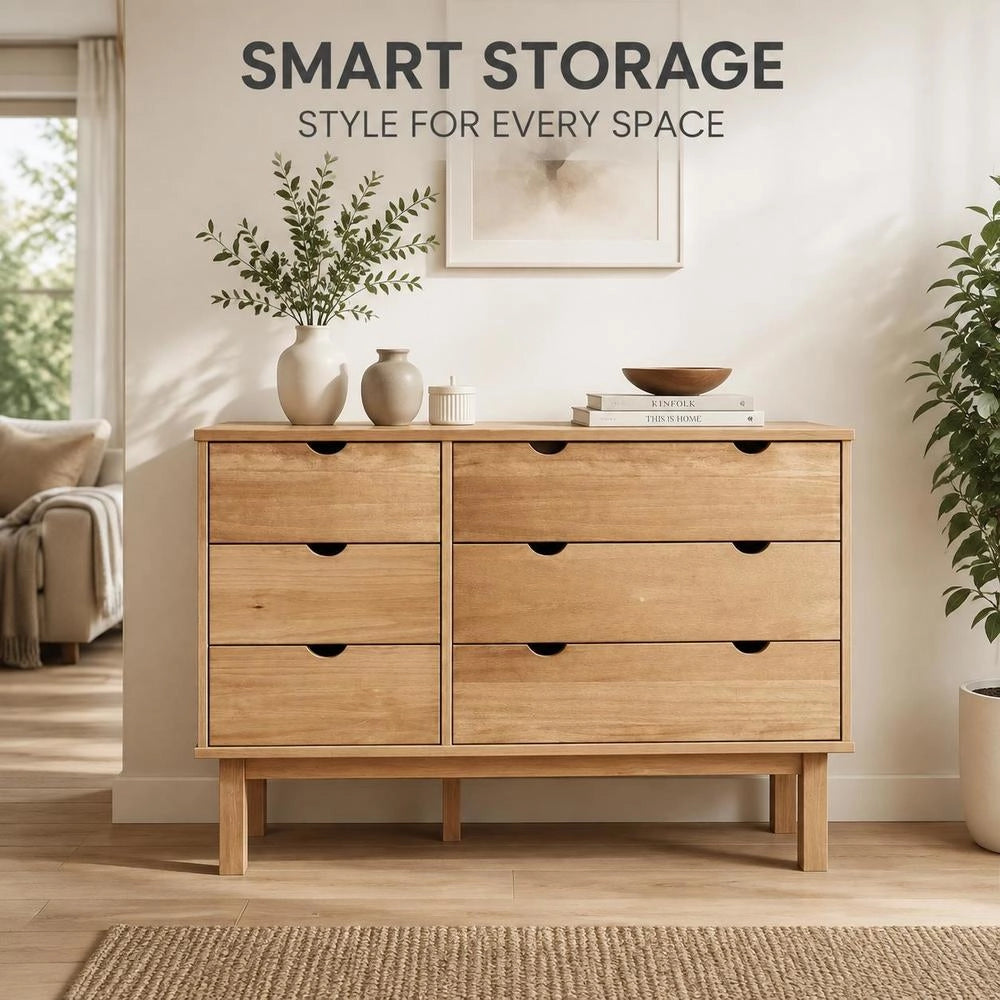 OTTA Drawer Unit 111x43x73.5 Cm Solid Pine Wood