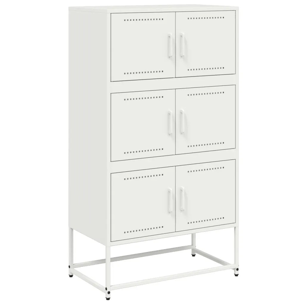 Credenza-Buffet-Armadio da cucina Bianca 68,5x38,5x123,5 in Acciaio