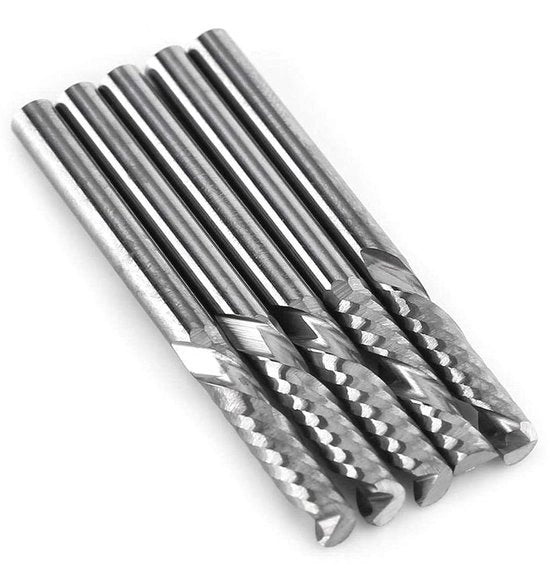 Impostazione di Foratura CNC per Acciaio Inox da 3.175 mm con Set di 5 Bit in Acciaio Duro