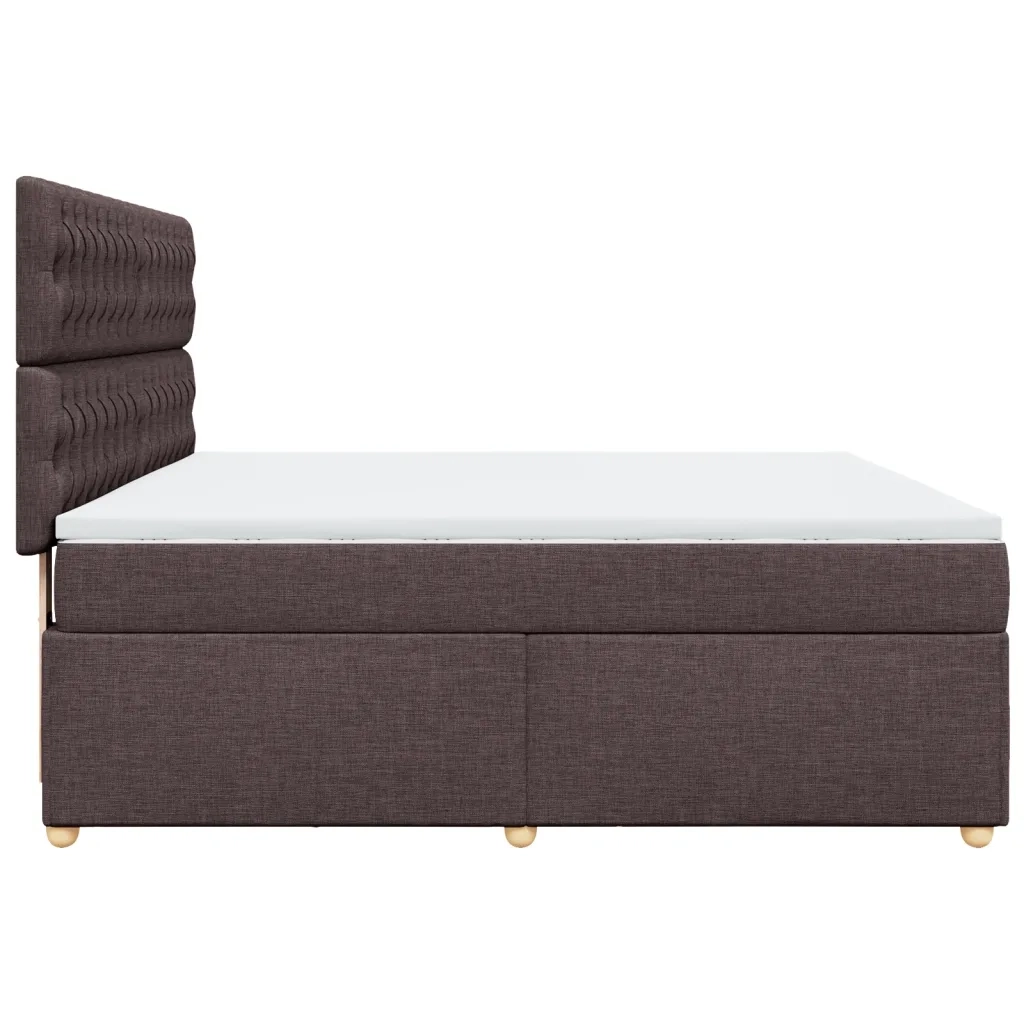 Giroletto a Molle con Materasso Marrone Scuro 180x200cm Tessuto