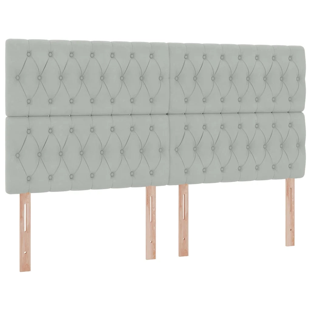 Letto con contenitore LED e materasso Grigio Chiaro