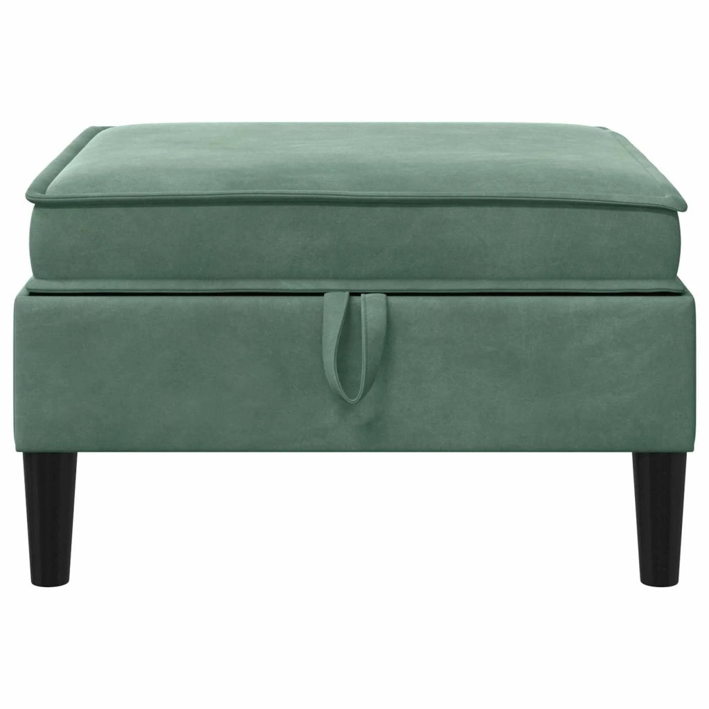 Pouf con Storage Verde Mare Velluto 42027142