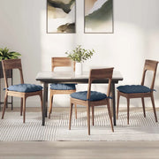 Cuscini per Seduta 4 pcs Blu 40 x 40 x 6 cm Tessuto in Cords 42015184