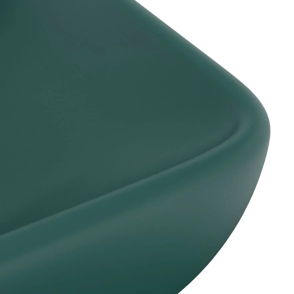 Lavabo da appoggio rettangolare di lusso lavabo da bagno lavabo per sala trucco 71 x 38 cm ceramica verde scuro opaco 02_0002701