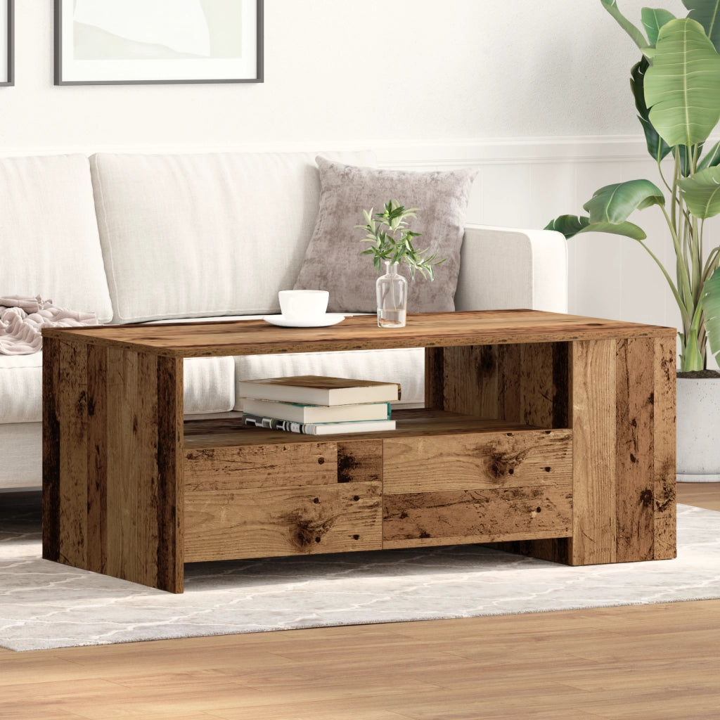 Tavolino da caffÃ¨ in legno vecchio 102x55x43,5 cm in legno ingegnerizzato