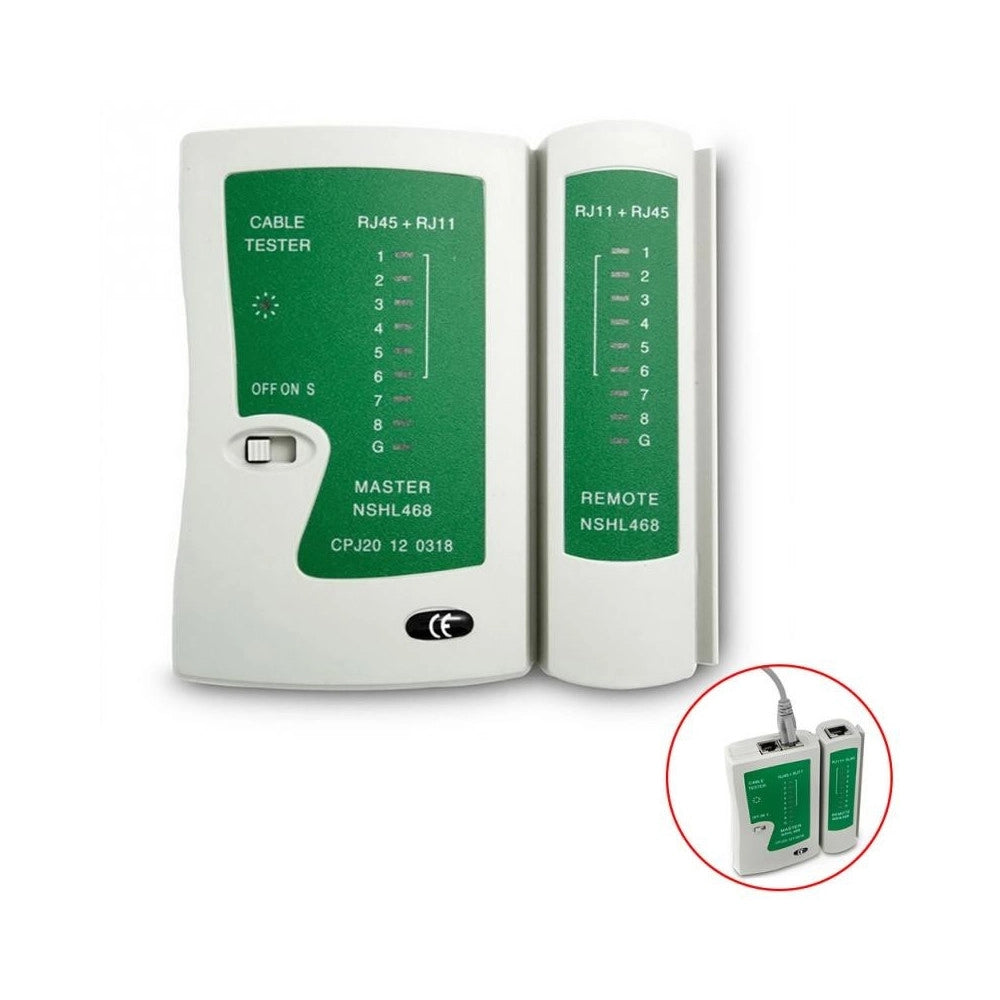 Trade Shop - Tester Di Rete Cavi Lan Con Led Ethernet Telefonico Rj45  Rj11 Sy - 468 -