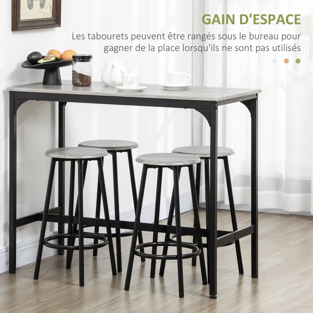 Tavolo da pranzo allungabile ¨C Minimal ¨C metallo nero, piano effetto legno