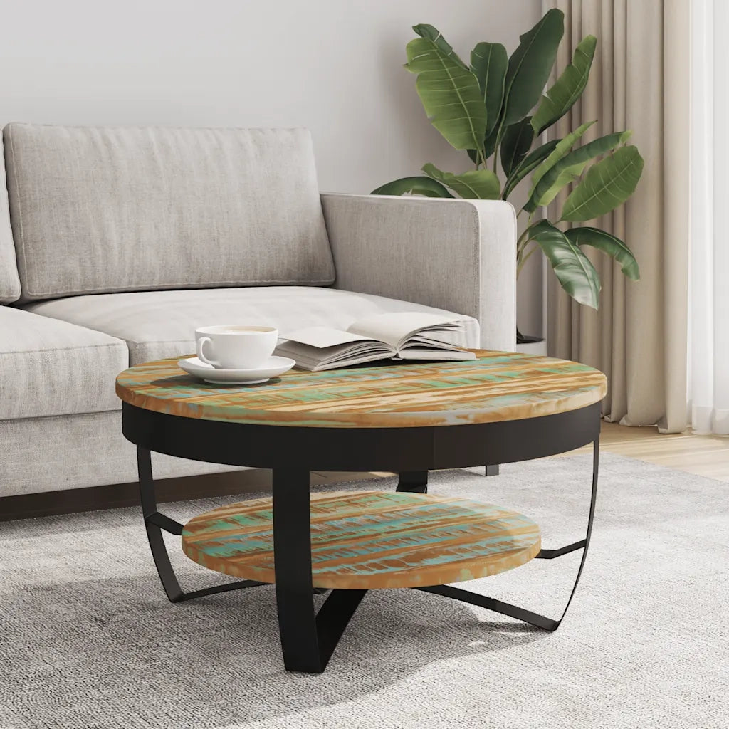 Tavolino da CaffÃ¨ in Legno Massello Recuperato 65x32 cm cod mxl 9880