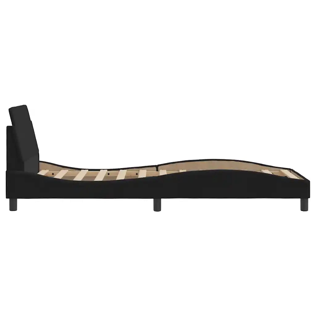 Giroletto con Testiera-Struttura Letto con testiera Dover Nero 80x200 cm Velluto